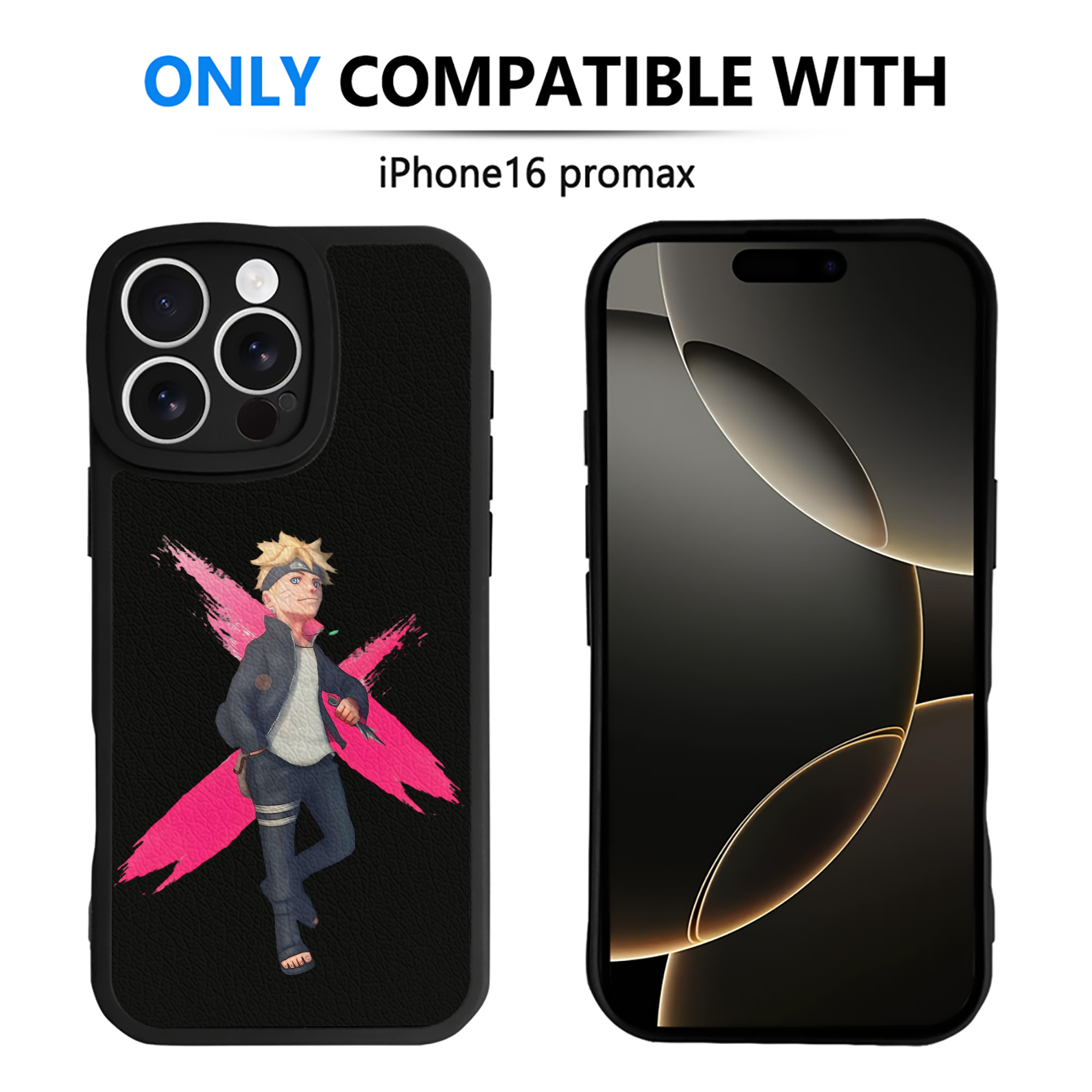 （画像用） NARUTO -ナルト- うずまき ボルト Uzumaki Boruto 【iPhone 16シリーズ対応】シリコンスマホケース（レザー調） 材質：シリコン
